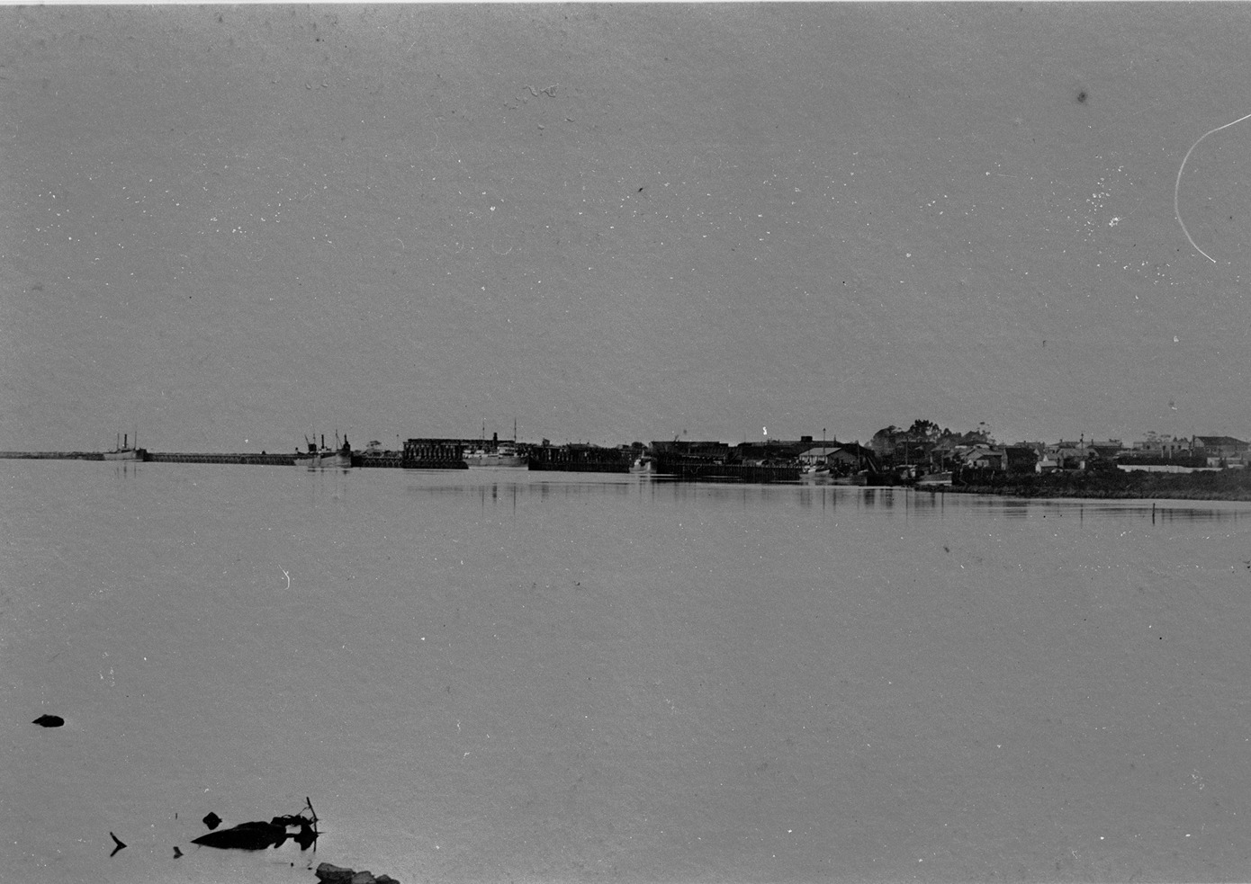Historic picture of Westport wharf from the bridge