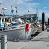 Wharf with boats from the side